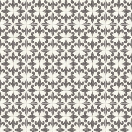 Manhattan Comfort Gonesse Remy Black Fleur Tile 33 ft L X 205 in W Wallpaper BR4072-70032
